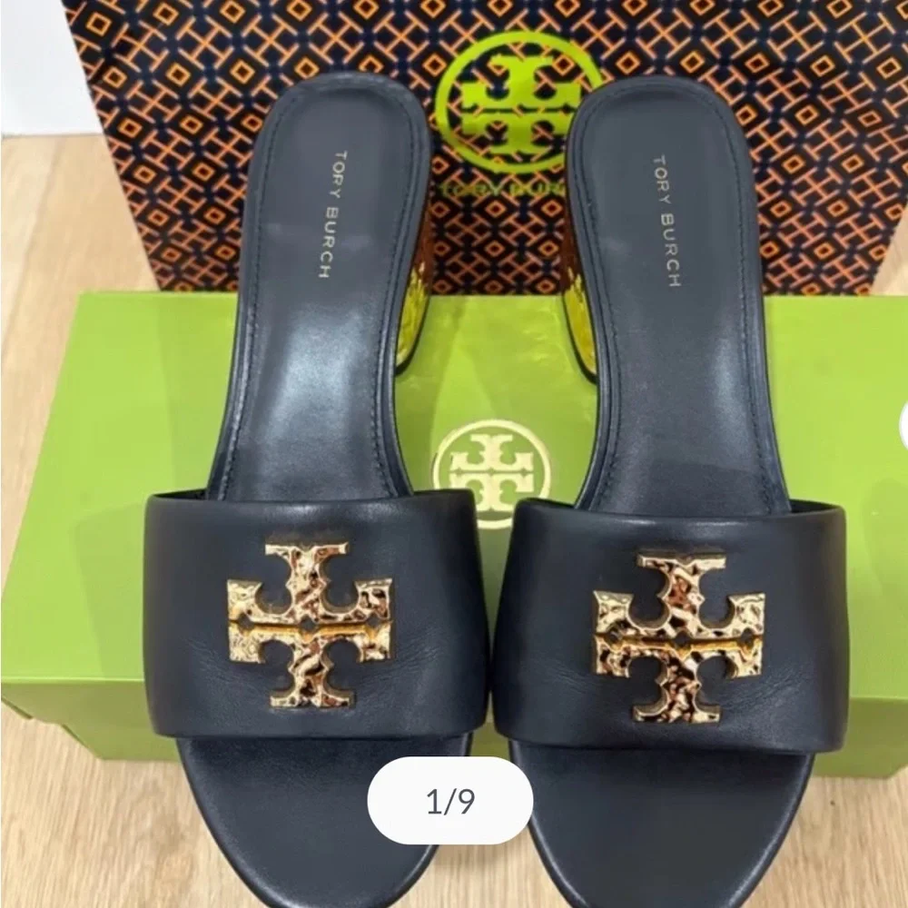 Tory Burch gold heel sandals